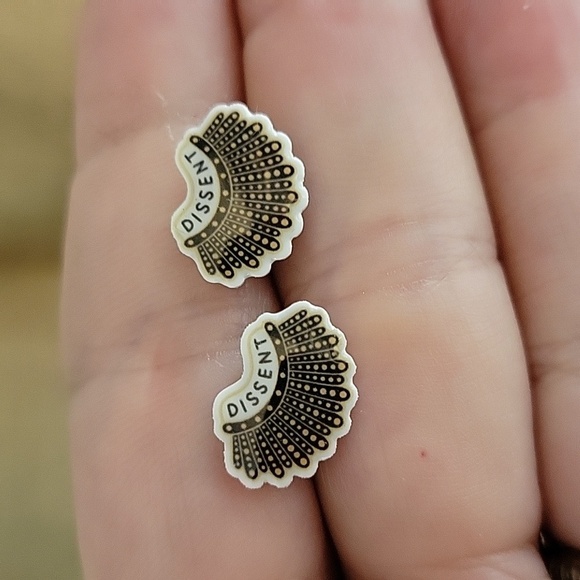 RBG Dissent Collar Stud Earrings - Picture 5 of 6